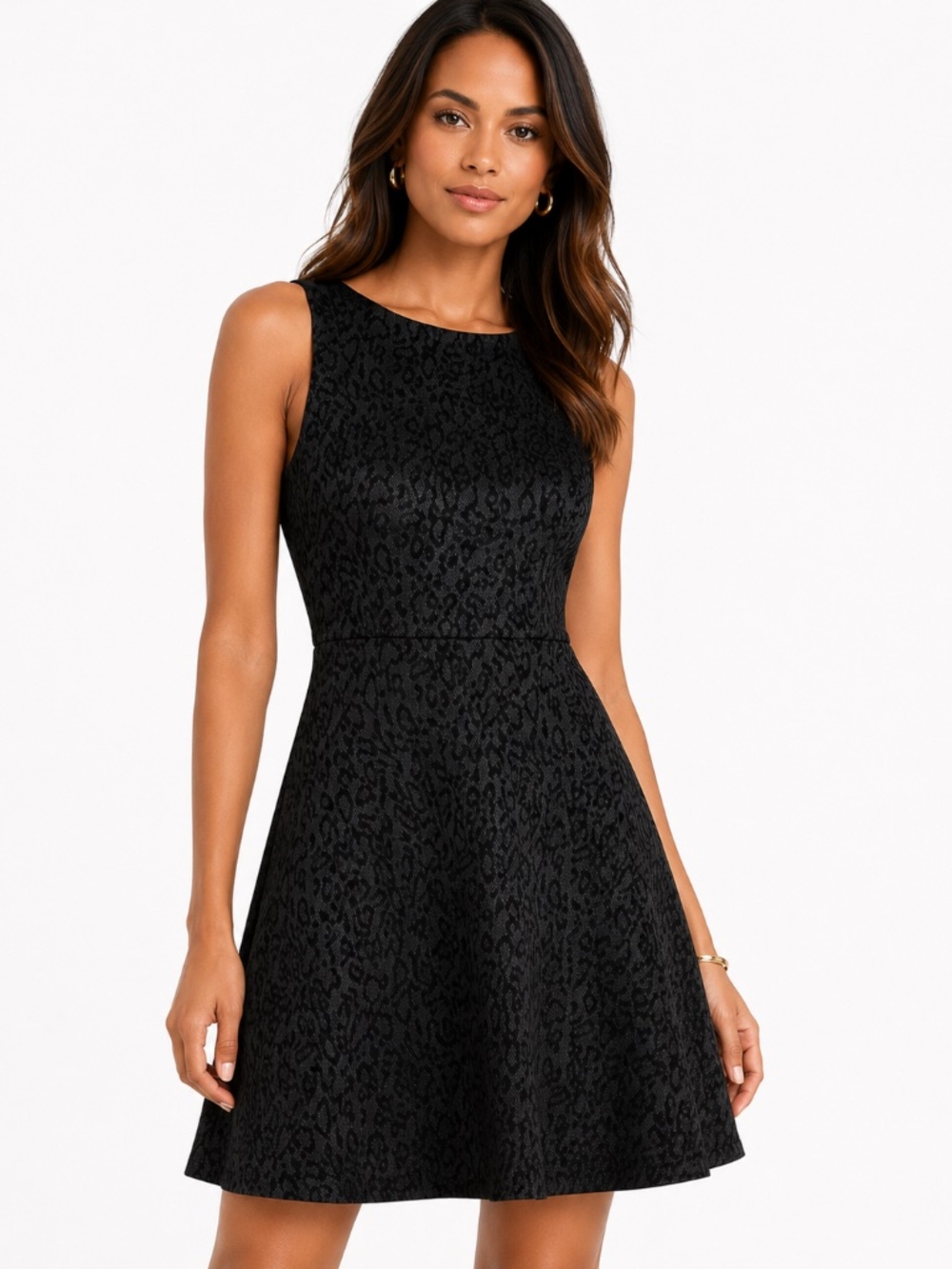 Joie Dark Gray Leopard Fit & Flare Mini Dress | Size XS